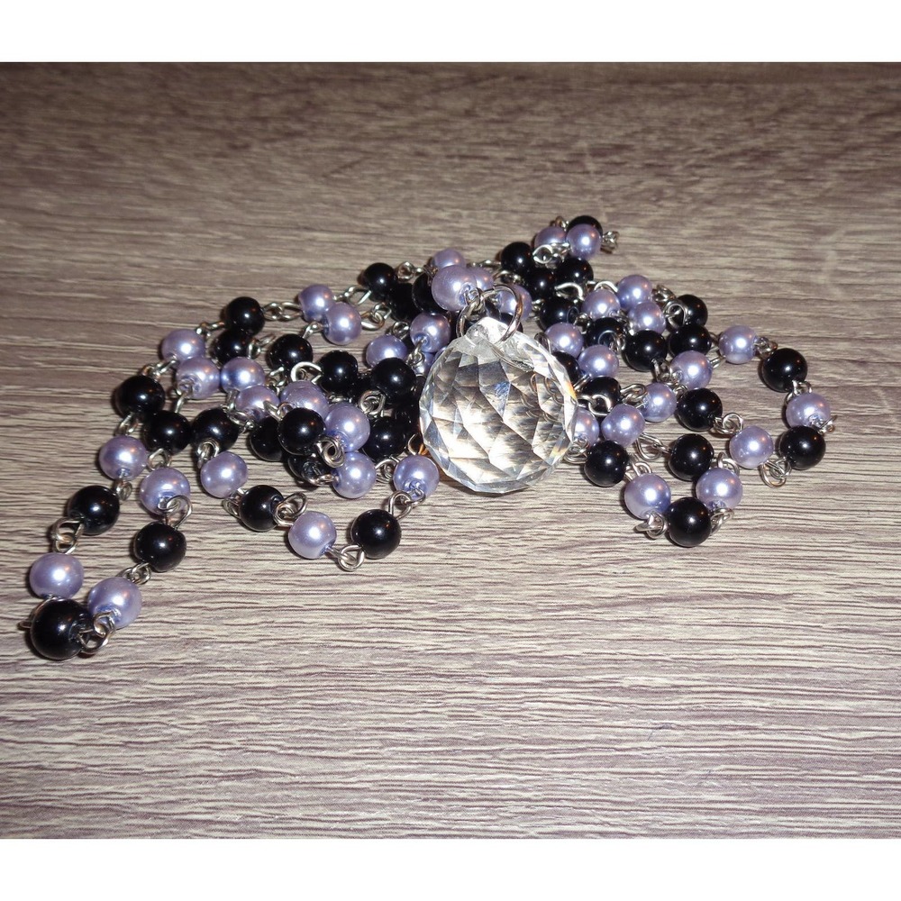 Crystal Ball Necklace Light Reflecting, Faceted